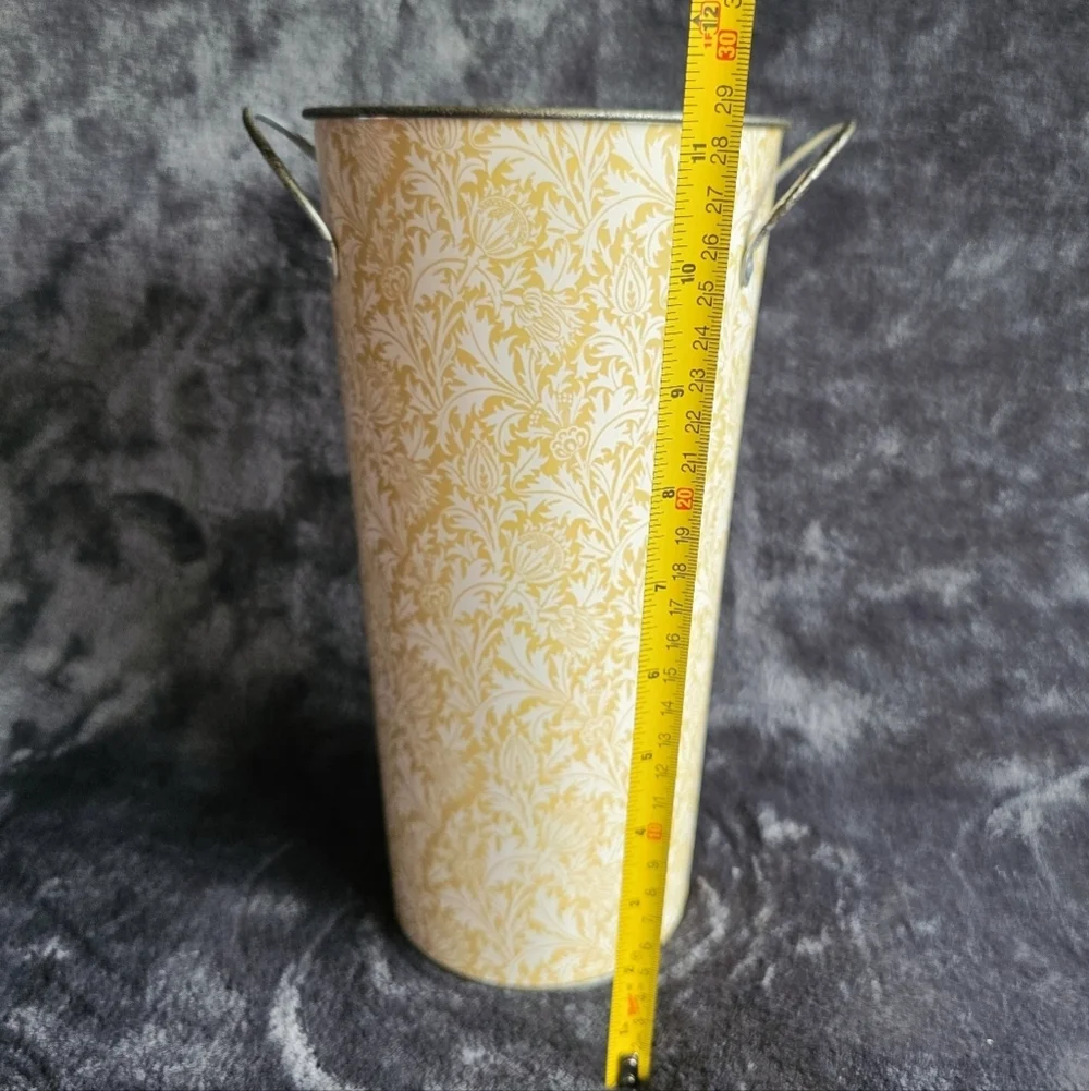 New Ashland Floral Print metal Flower Bucket, Easter spring summer 11